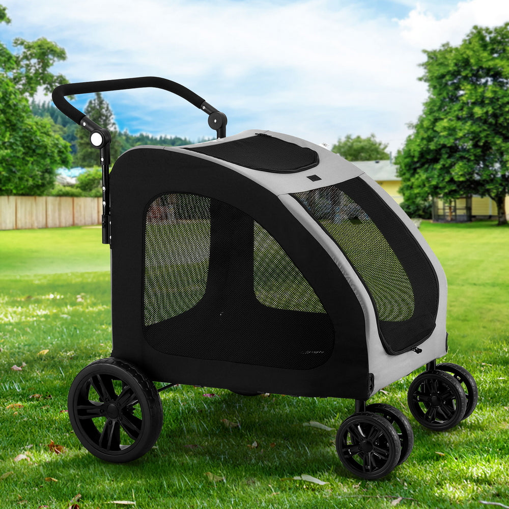 i.Pet Pet Stroller Dog Pram Large Carrier Cat Travel Foldable Strollers 4 Wheels Trolley-0