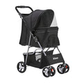 NNEDSZ 4 Wheel Pet Stroller - Black-0